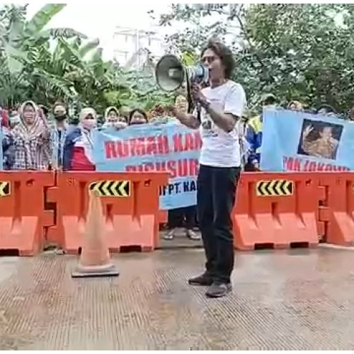 Puluhan Massa Aksi di Batuceper Kota Tangerang Tagih Janji PT. KAI