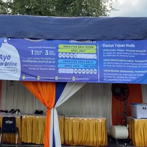 Kemenhub Buka Posko Mudik Gratis Dengan Membawa Motor di Stasiun Tangerang