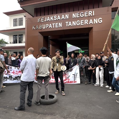 Puluhan Mahasiswa Datangi Kejari Kabupaten Tangerang Minta Kejelasan Dugaan Korupsi Pembangunan RSUD Tigaraksa