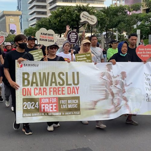 Bawaslu On Car Free Day, Ajak Masyarakat Lapor Jika Ada Pelanggaran Pemilu