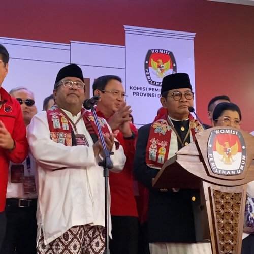 Pramono Anung dan 'Si Doel' Rano Karno Resmi Daftar ke KPU DKI Jakarta