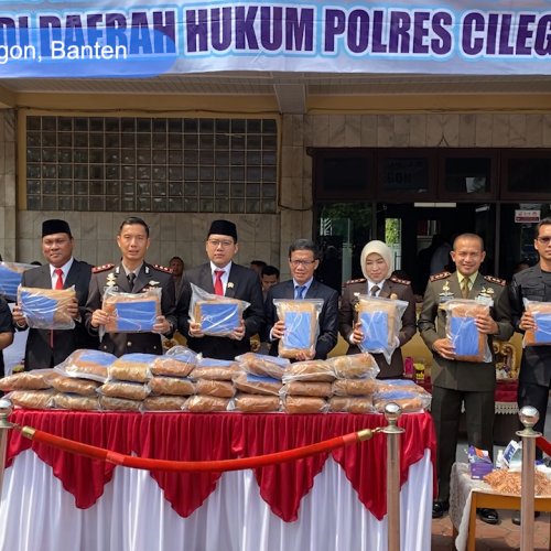 58 Kg Ganja Jaringan Sumatera Dimusnahkan Polres Cilegon