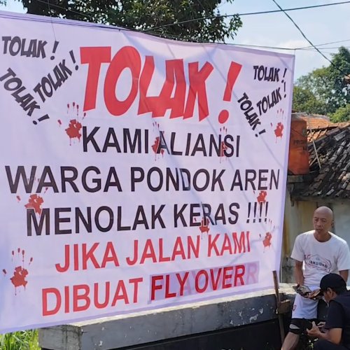 Warga Pondok Aren Demo Tolak Pembangunan Fly Over PT JRP